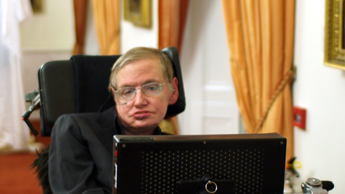 Professor Stephen Hawking at the Royal Society.