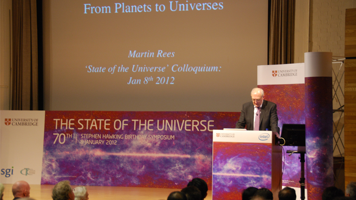 The Vice-Chancellor addresses the audience at 'The State of the Universe'