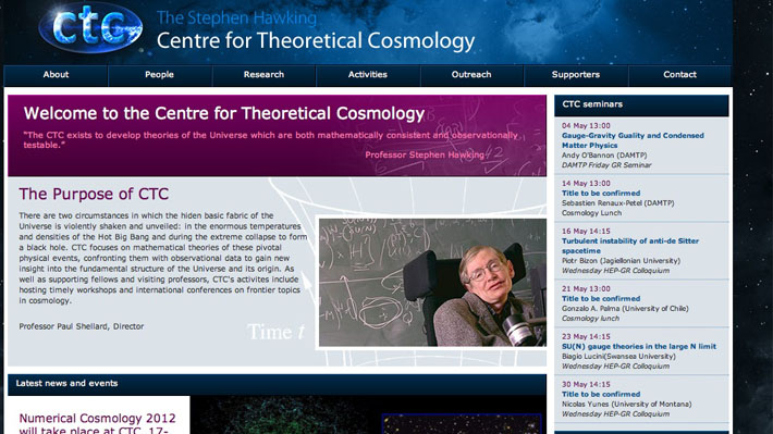 Screenshot of our website!