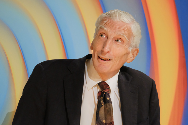 Martin Rees at the Gravity and Black Holes public symposium. (Sir Cam)
