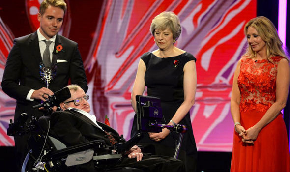 Stephen Hawking at the Pride of Britain Awards. (ITV)