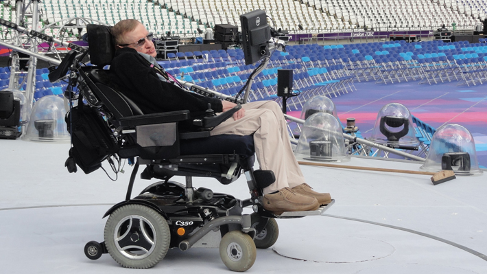 Stephen Hawking at the ceremony rehearsals