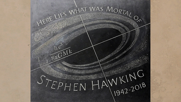 Stephen Hawking's memorial stone