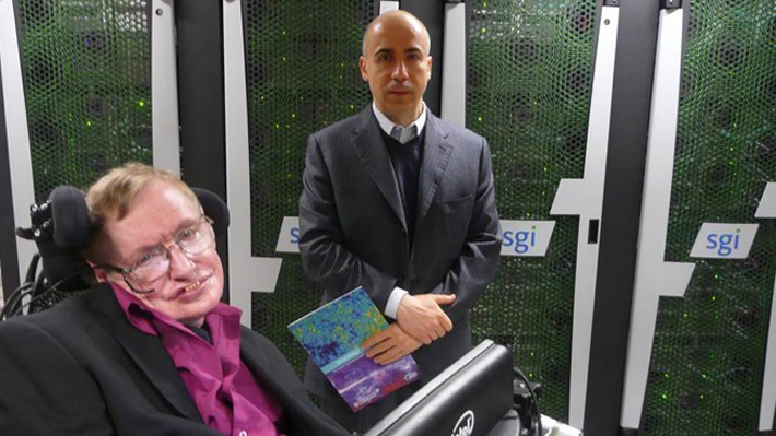 Yuri Milner with Stephen Hawking