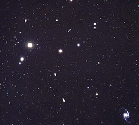Fornax is a small cluster of spiral and elliptical galaxies near our local group.
